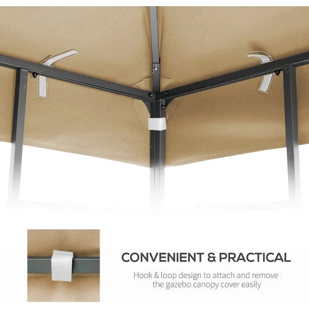 10x10 Ft Double Tiered Gazebo Replacement Canopy O828