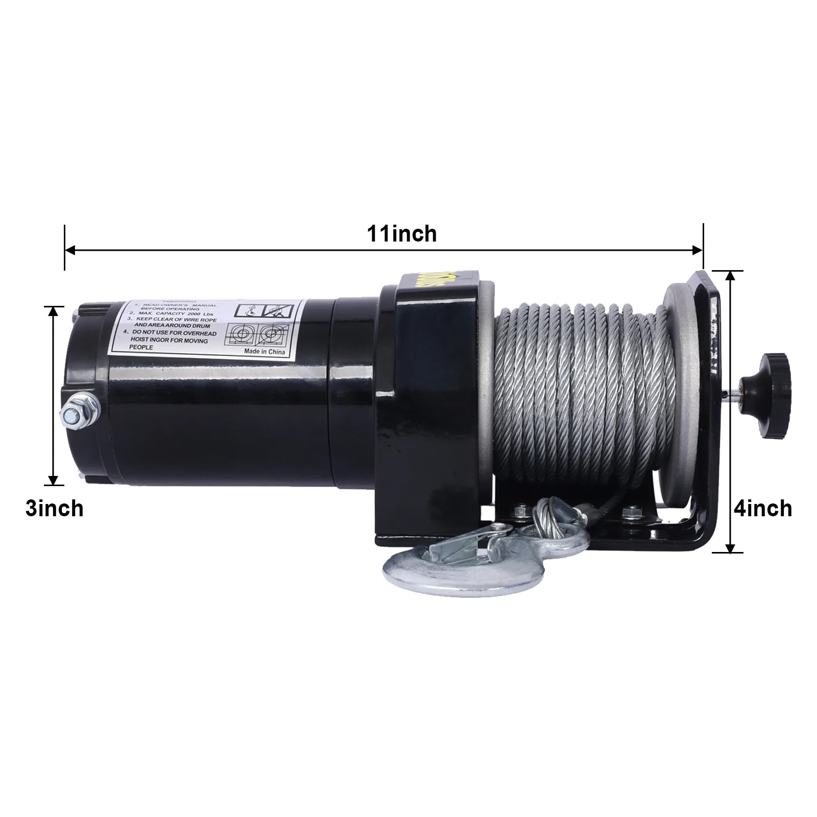 2000lb 12V Electric Winch with Steel Cable L603211
