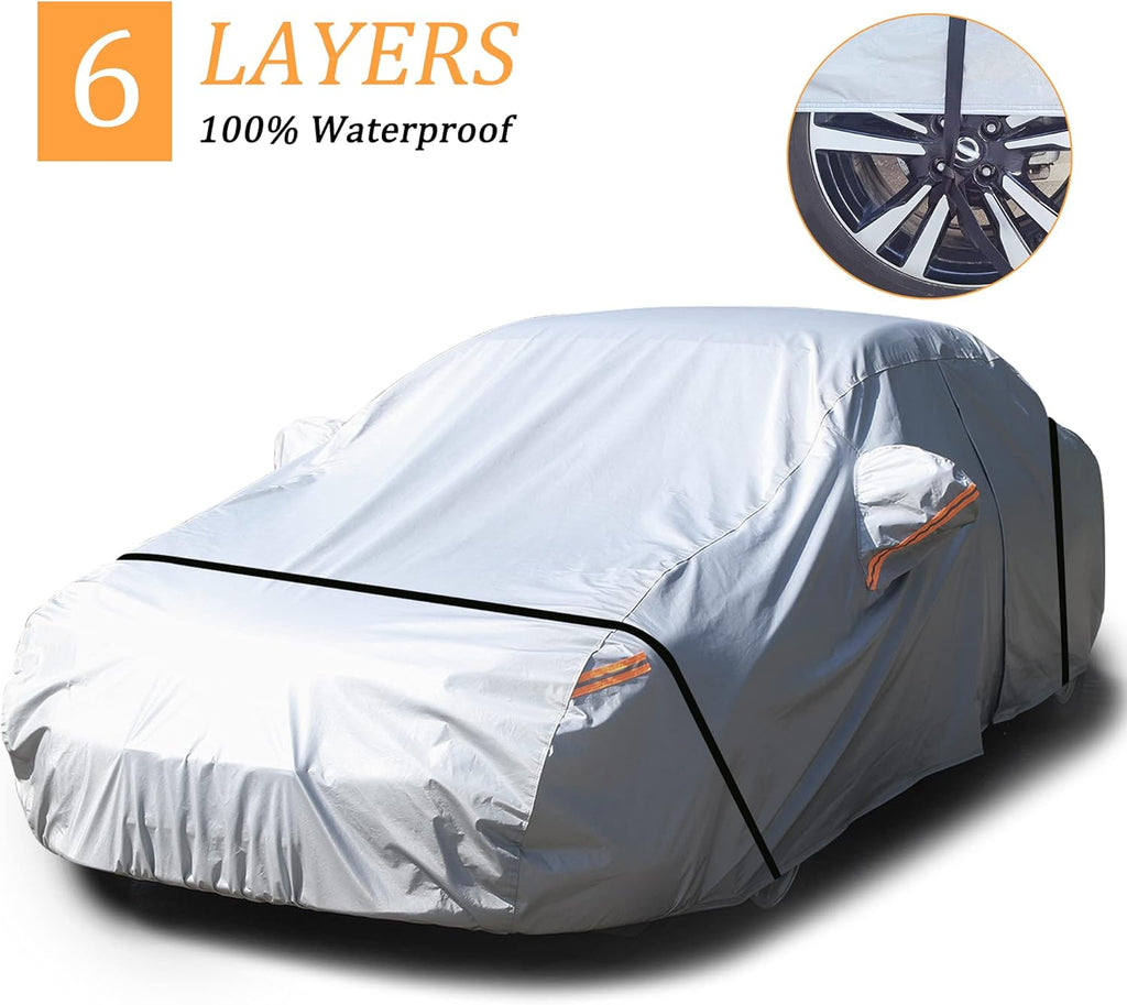 Waterproof All Weather Outdoor Car Cover with Zipper X76213