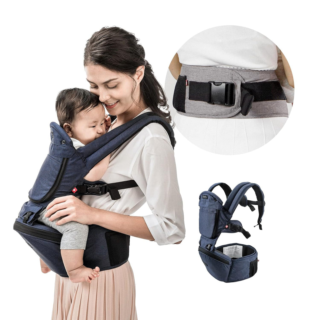 Baby Carrier with Hip Seat, Ergonomic, Stone Grey D9663