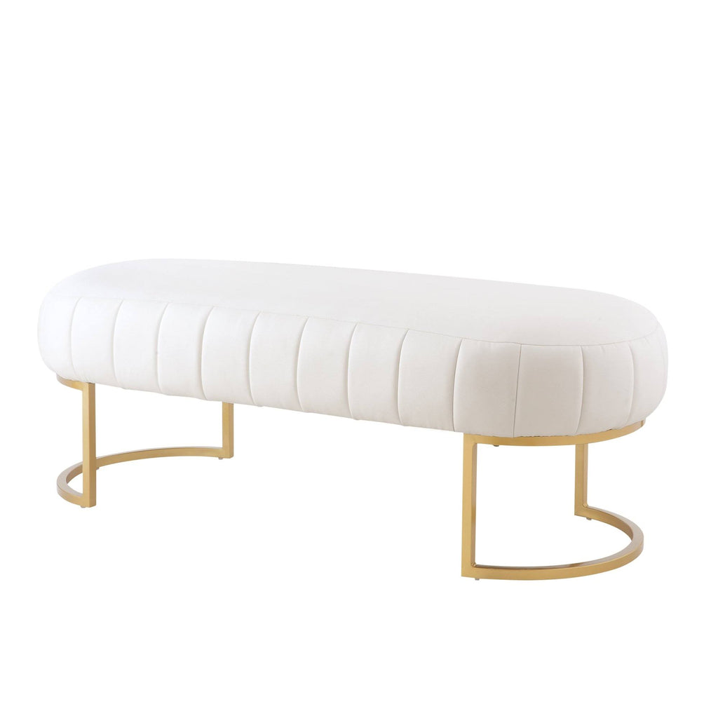 Navy/Gold Velvet Bench C4196