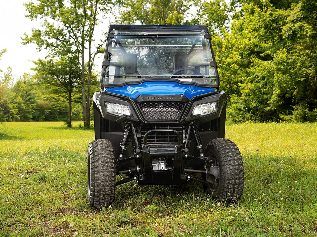 Heavy Duty Full Windshield for Honda Pioneer 500 / 520, 1/4" Thick Scratch Resistant Clear Polycarbonate B2101