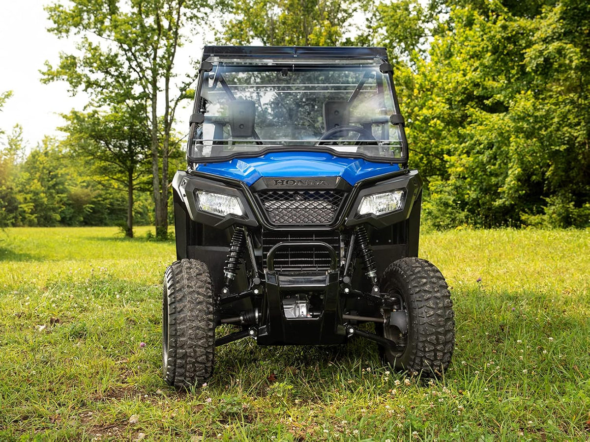 Heavy Duty Full Windshield for Honda Pioneer 500 / 520, 1/4" Thick Scratch Resistant Clear Polycarbonate B2101
