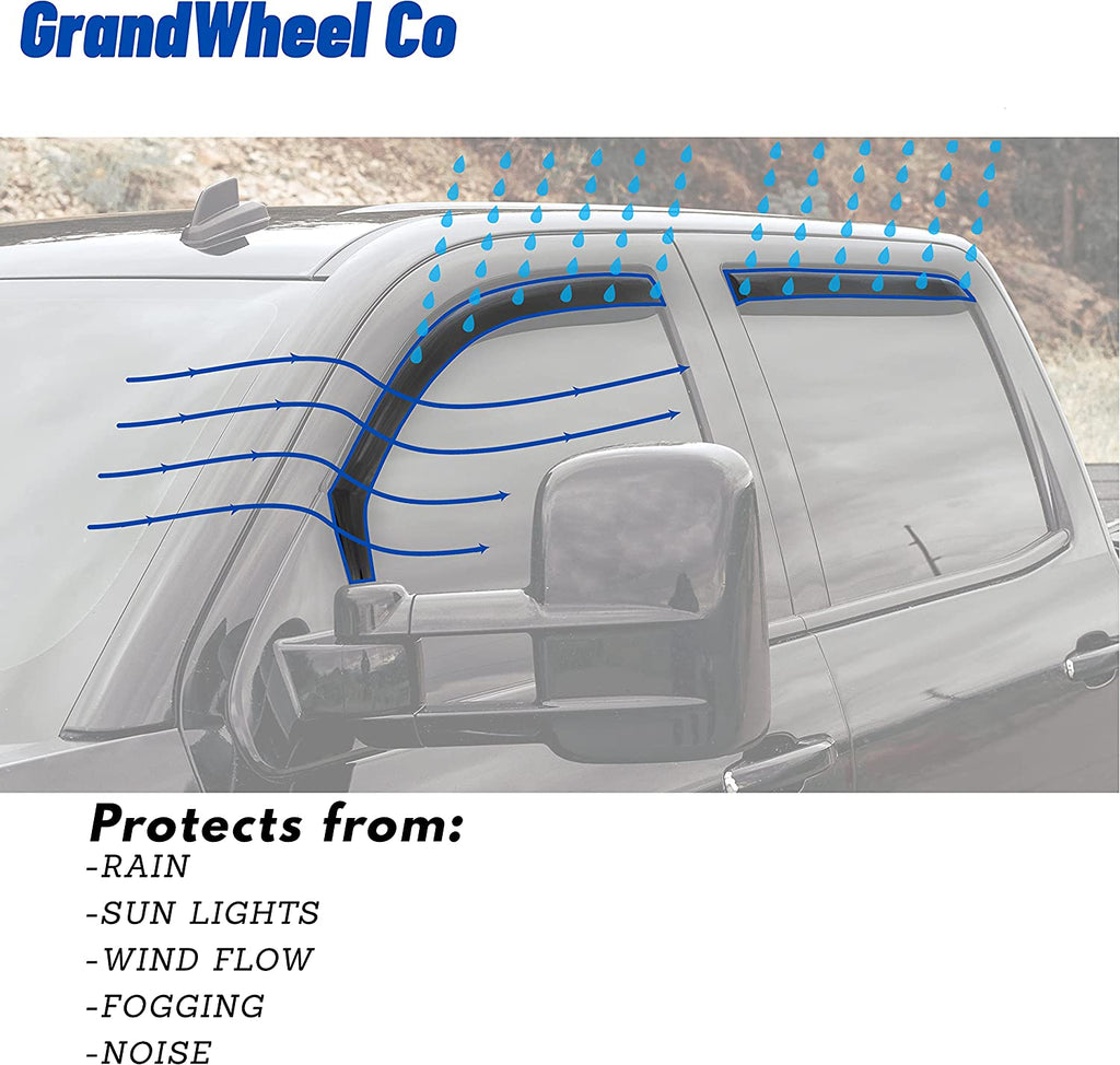 Smoke Tinted In-channel Side Window Vent Visor Deflectors Rain Guards 4pcs E5565