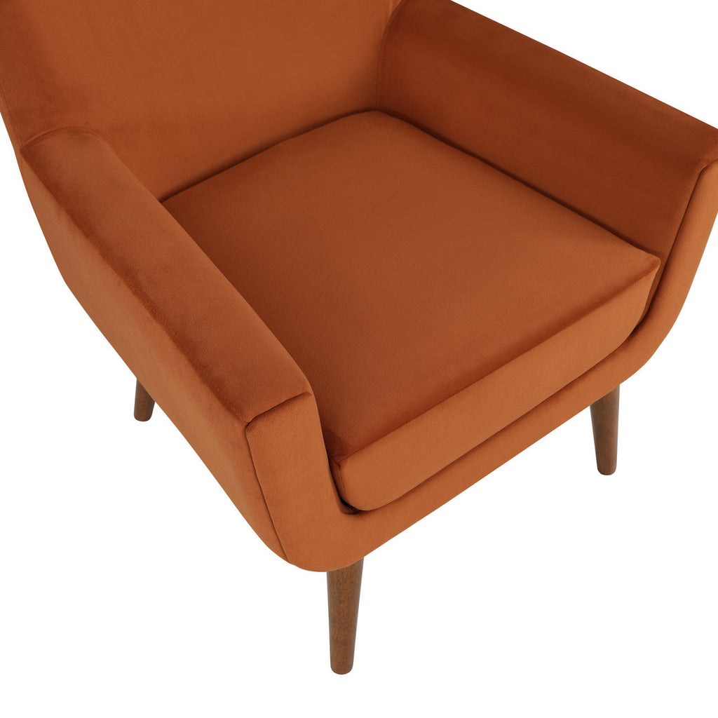 Burnt Orange Velvet Arm Chair S1951
