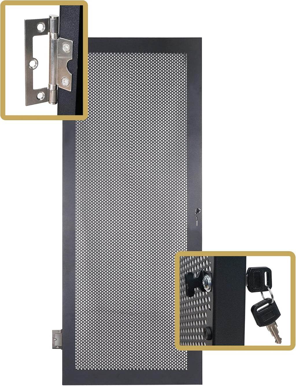 8U Steel Rack with 3" Locking Casters and Vented Side Panels W63255