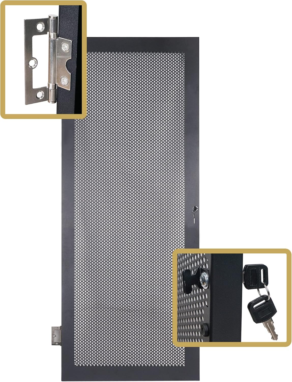 8U Steel Rack with 3" Locking Casters and Vented Side Panels W63255