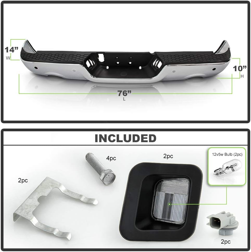 Chrome Steel Rear Step Bumper for Dodge Ram 1500 X83004