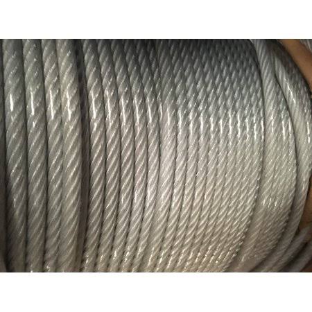 Silver Vinyl Coated Galvanized Aircraft Cable Wire Rope 7x19, 4000 Feet F4859