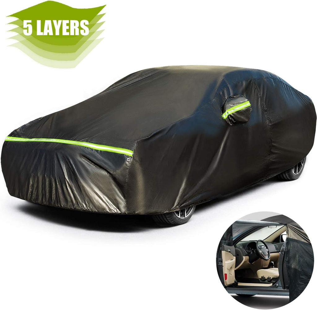 Hatchback Car Cover 5 Layers Universal Fit 157 to 171 inch Pack of 2 F3378