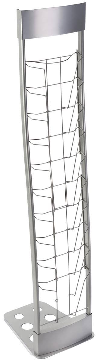 Silver Floor Literature Rack with Carrying Case C774879