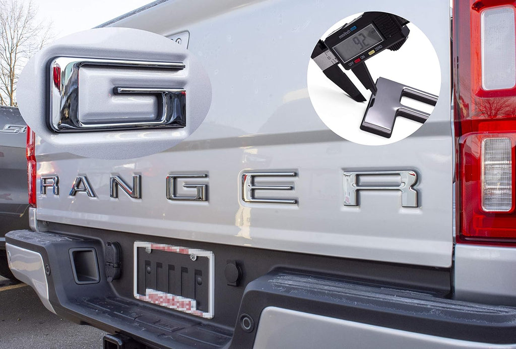 Chrome with Black Outline Tailgate Insert Letters Pack of 2 P3457