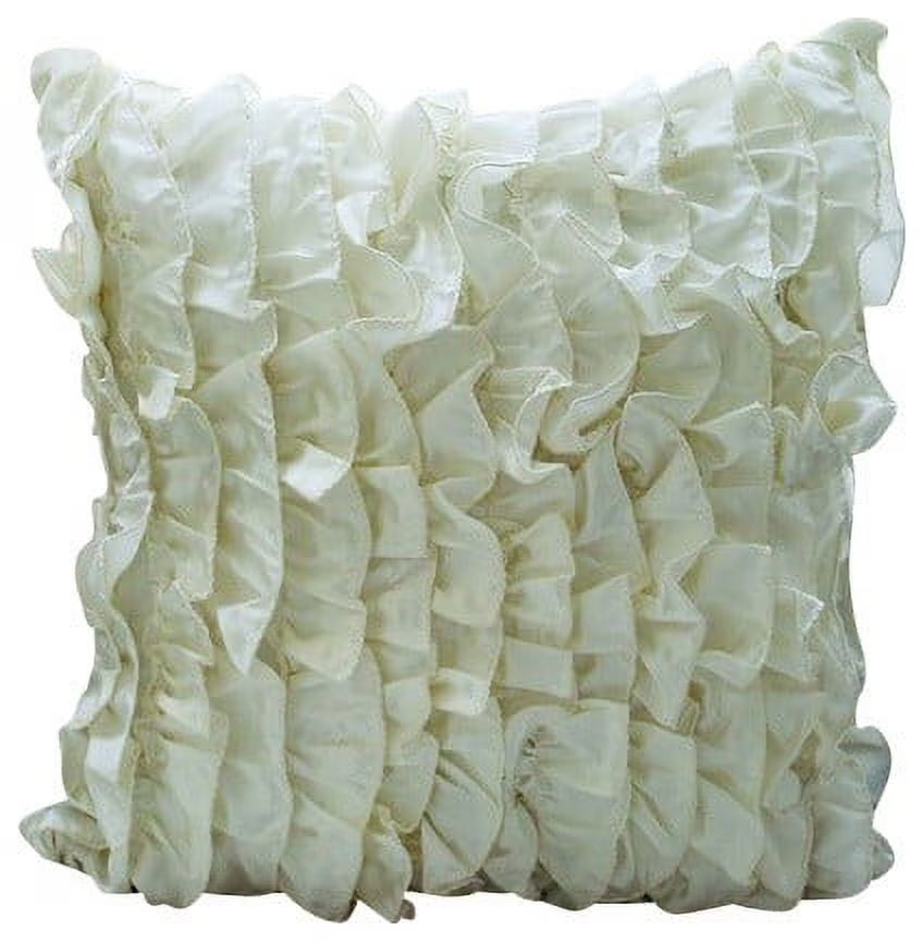 Ivory Square Satin Throw Pillow Cover Pack of 2 18x18 inch U9281