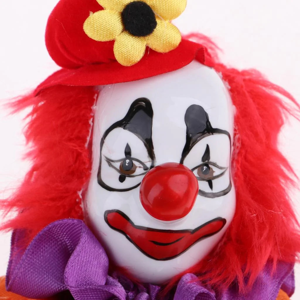 Vintage Porcelain Clown Doll Collectible Y337