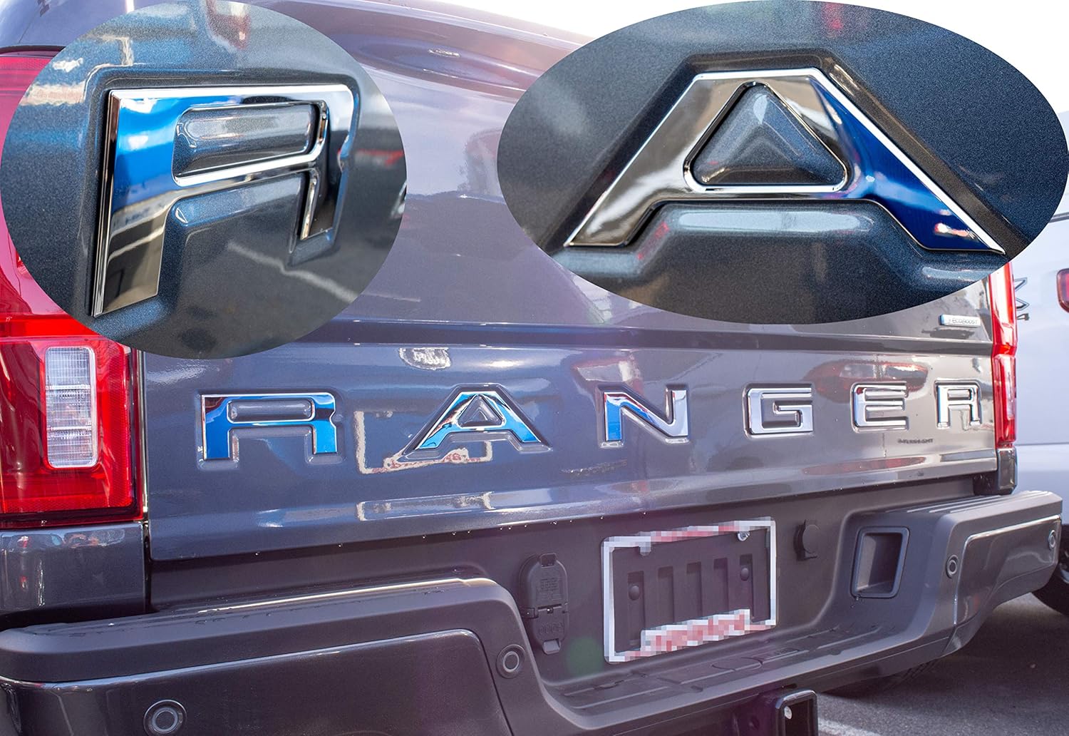 Chrome with Black Outline Tailgate Insert Letters Pack of 2 P3457