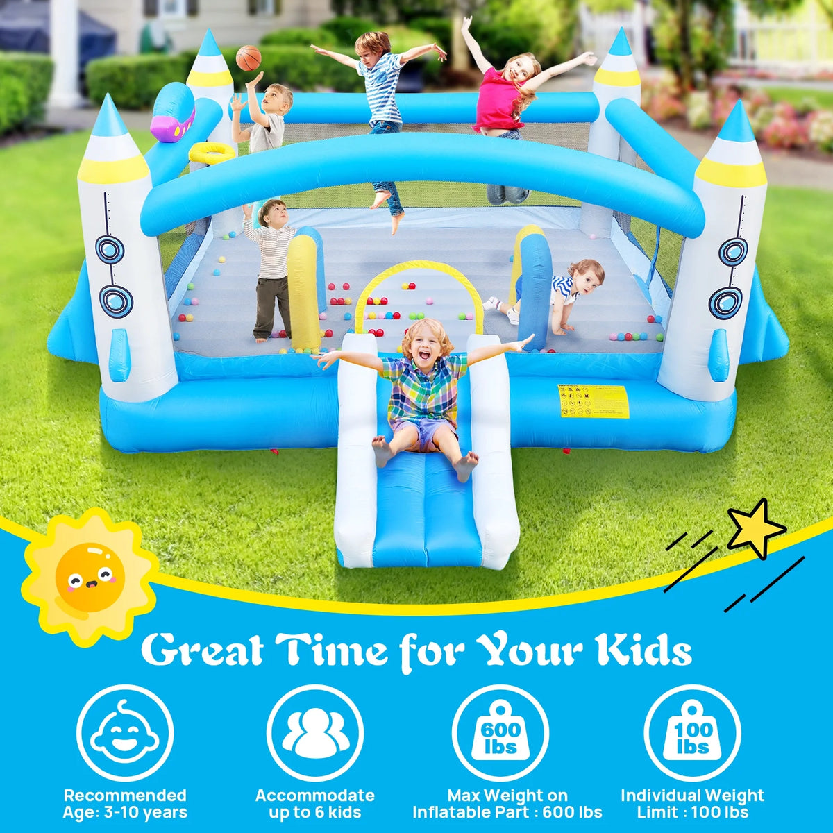 Inflatable Bouncer with Slide Jumping Castle E779