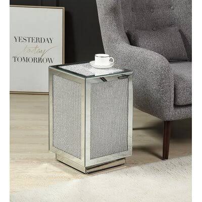 Glass Top Block End Table X599