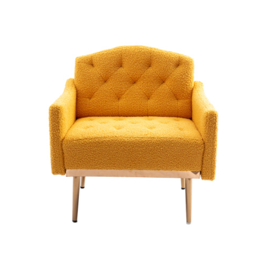 Camel Mustard Teddy Accent Chair with Metal Feet F3784