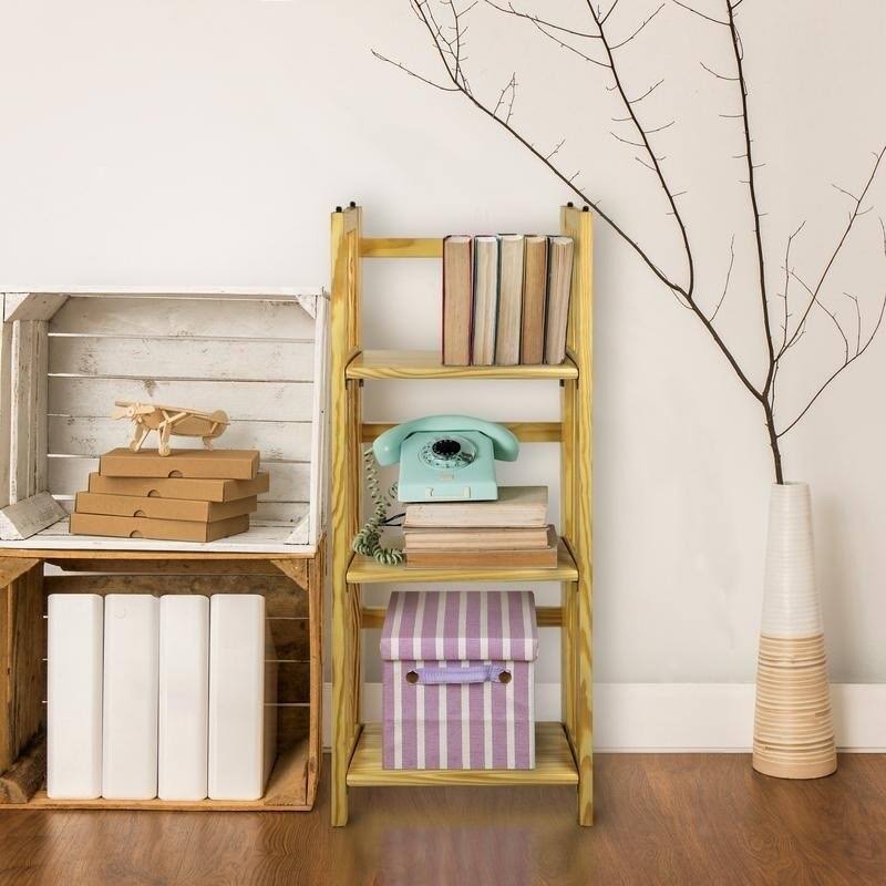 White 3-Shelf Folding Bookcase B4465