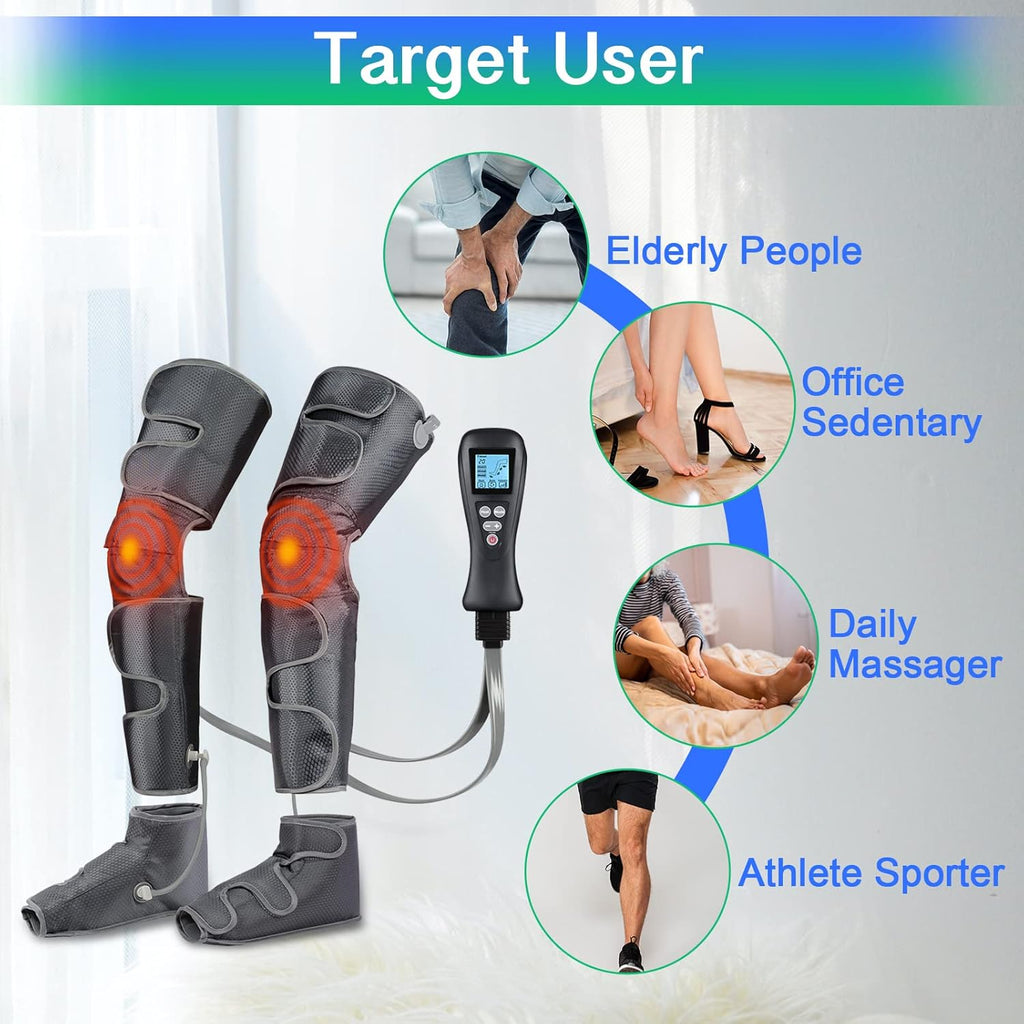 Leg Massager with Air Compression, 2 Heat Levels, 4 Modes 4 Intensities L515