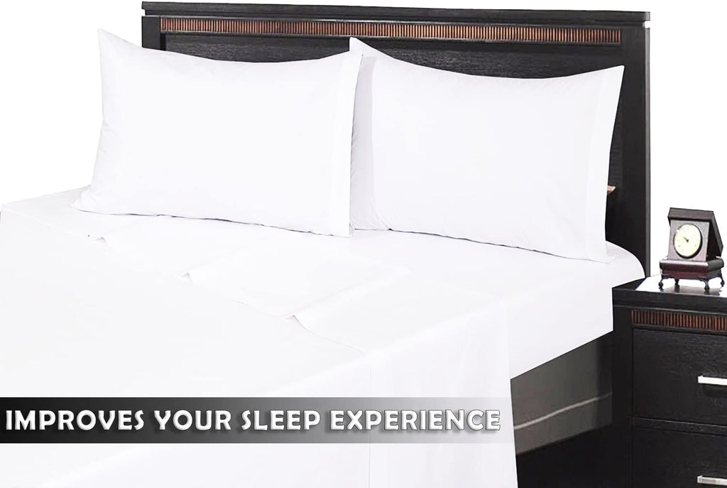 24 Queen Flat Sheets Bright White Percale Hotel Linen F87863