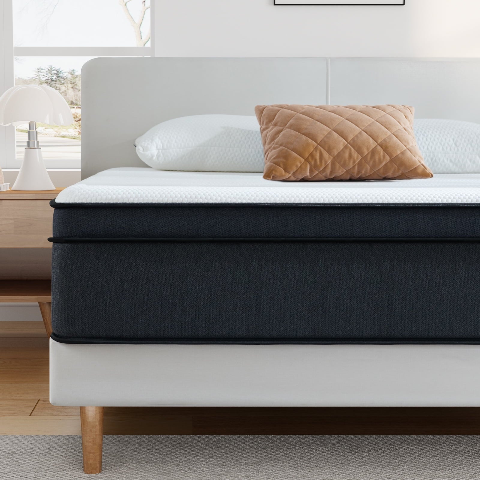 Queen 10 inch Hybrid Medium Firm Innerspring Mattress in a Box J88086