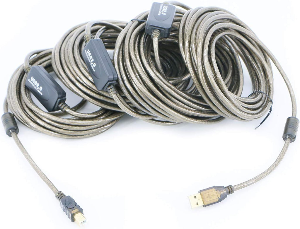 USB 2.0 Cable A Male to B Male (100 Feet) Pack of 2 X42890