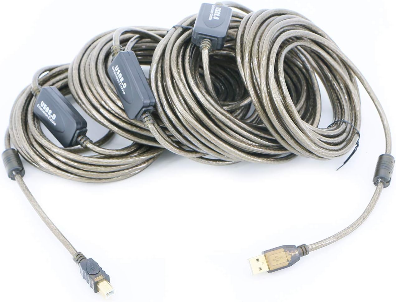 USB 2.0 Cable A Male to B Male (100 Feet) Pack of 2 X42890