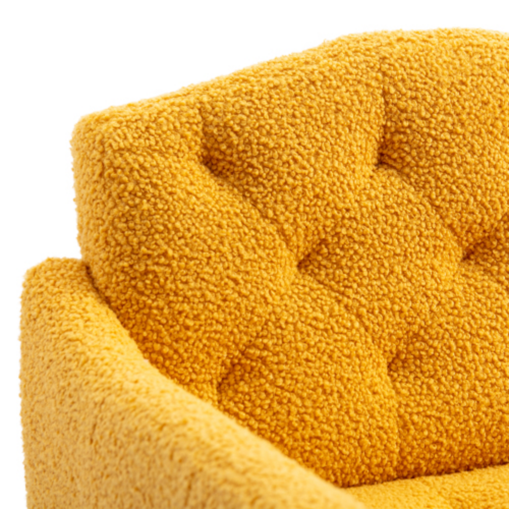 Camel Mustard Teddy Accent Chair with Metal Feet F3784