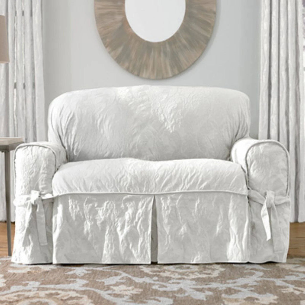 Matelasse Damask Loveseat Cover I183395