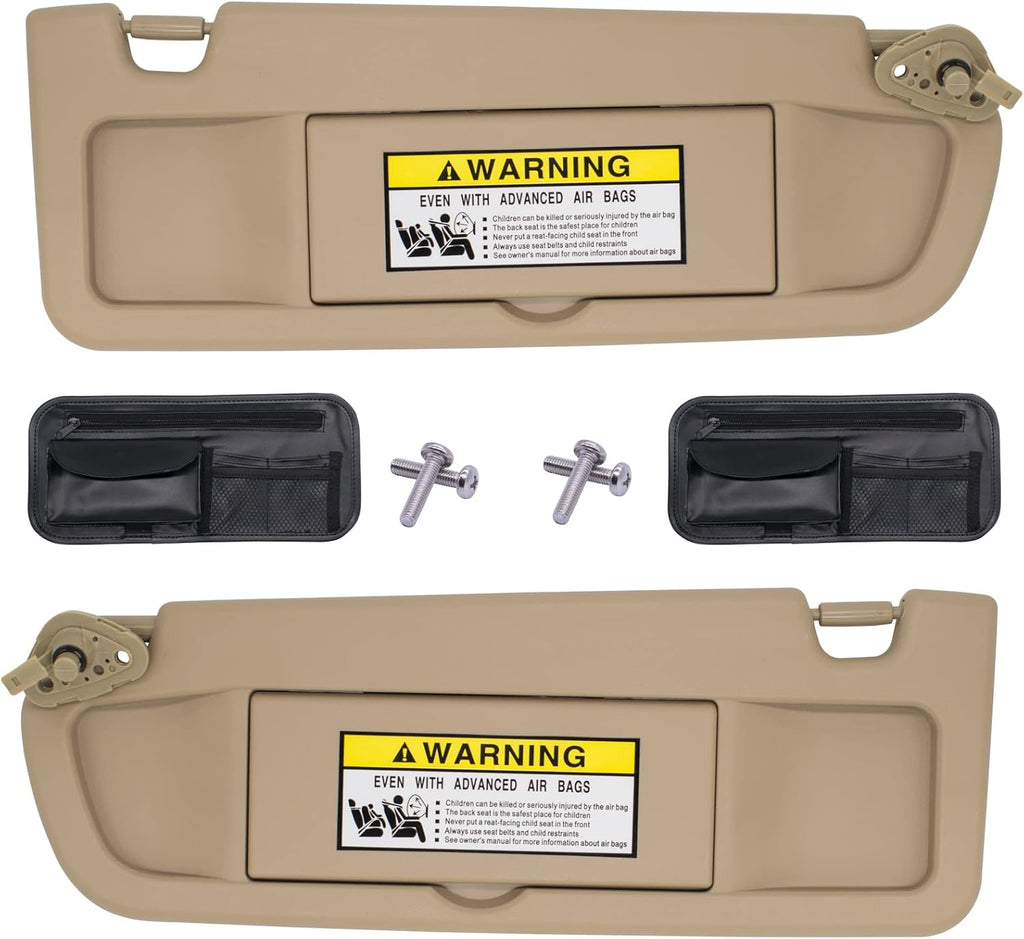 Warm Gray Sun Visor Compatible with Honda Civic 2006-2011 Pack of 2 P790553