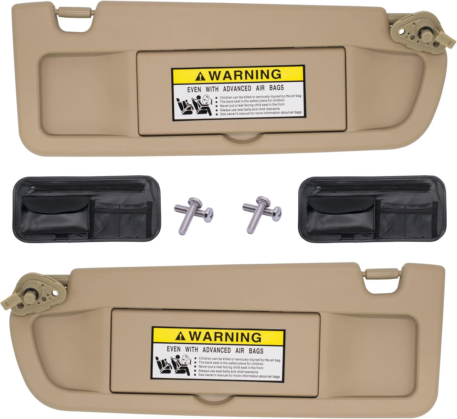Warm Gray Sun Visor Compatible with Honda Civic 2006-2011 Pack of 2 P790553