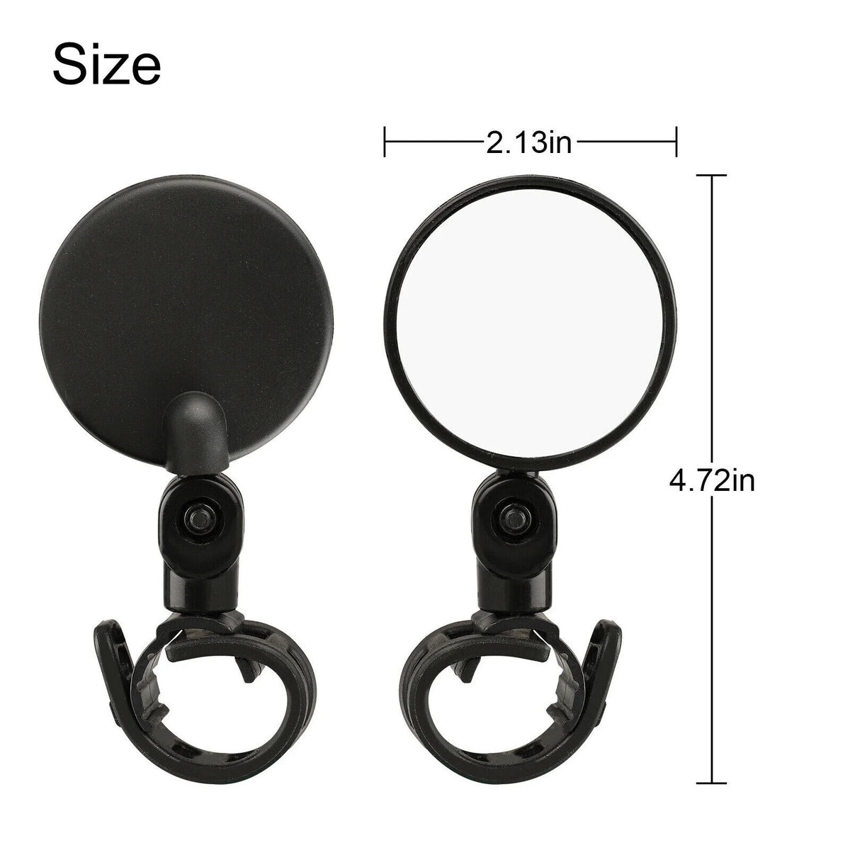 2Pcs Mini Bicycle Rotaty Handlebar Glass Cycling Rear View Mirror H7884