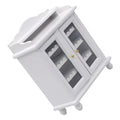 Miniature Wine Cabinet Kids Pretend Play Toy Doll House Decoration Walnut White Wood E24269
