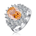 Oval Cut Morganite Engagement Ring 925 Sterling Silver V79970