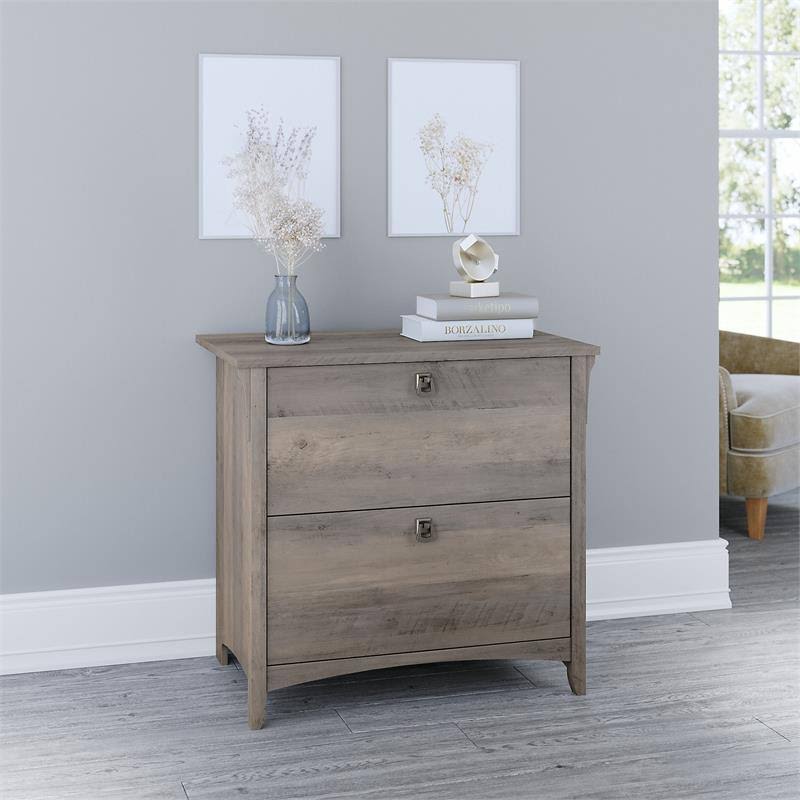 2 Drawer File Cabinet in Driftwood Gray Q95062
