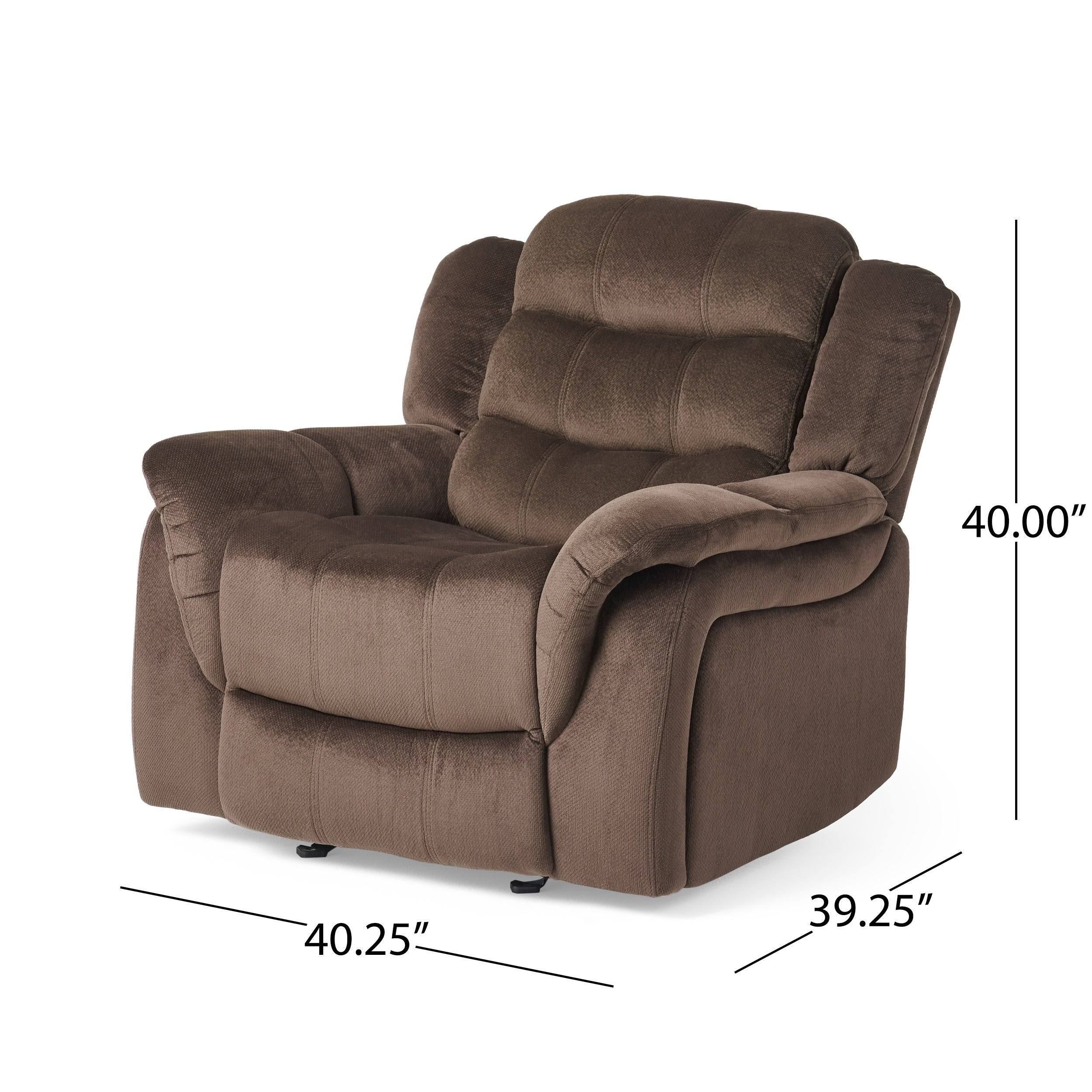Grey Fabric Glider Recliner Club Chair V9112