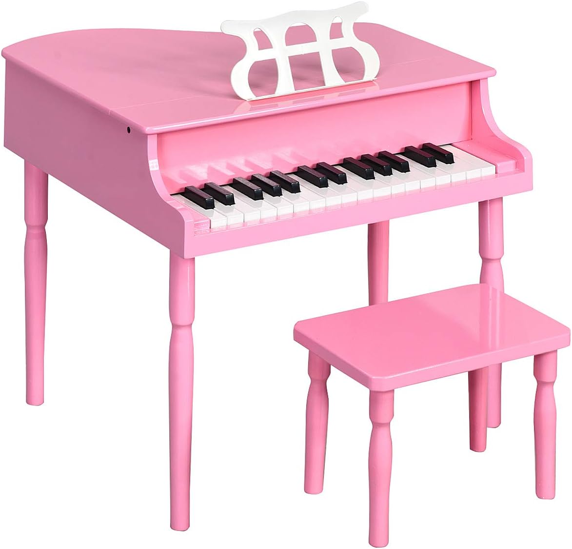 30 Keys Wood Toy Grand Piano with Music Stand and Bench E99988