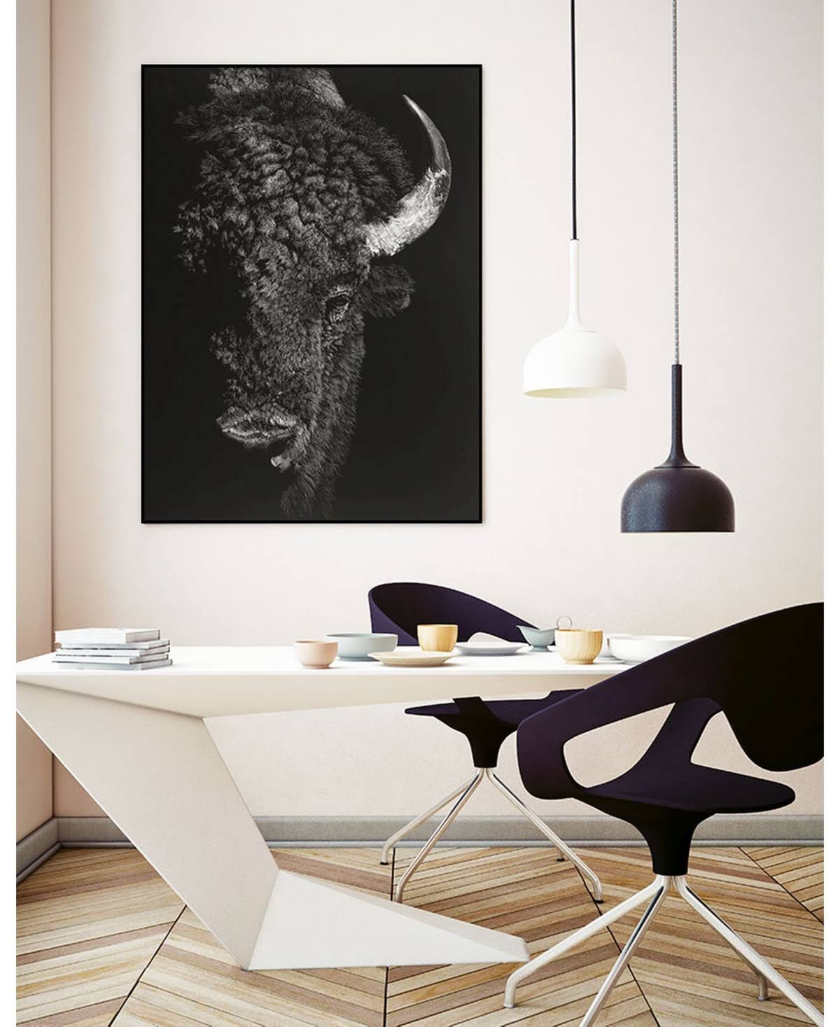 Tan Framed Canvas Art Block P600