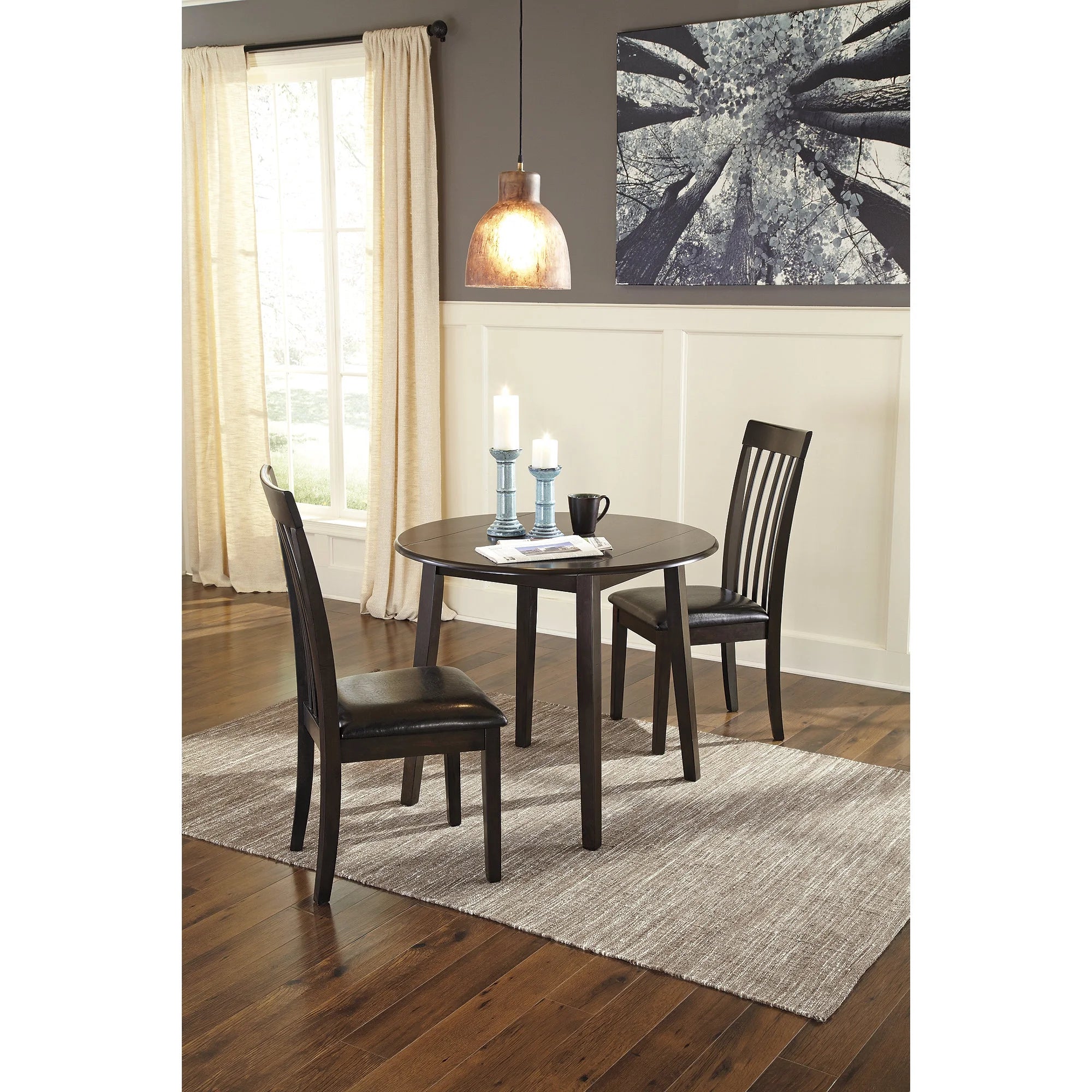 Dark Brown Drop Leaf Dining Table Q1489