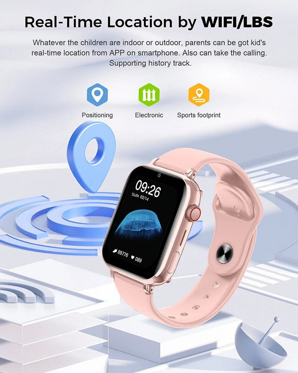 White 4G Smart Watch with GPS Location Tracker Camera D8261