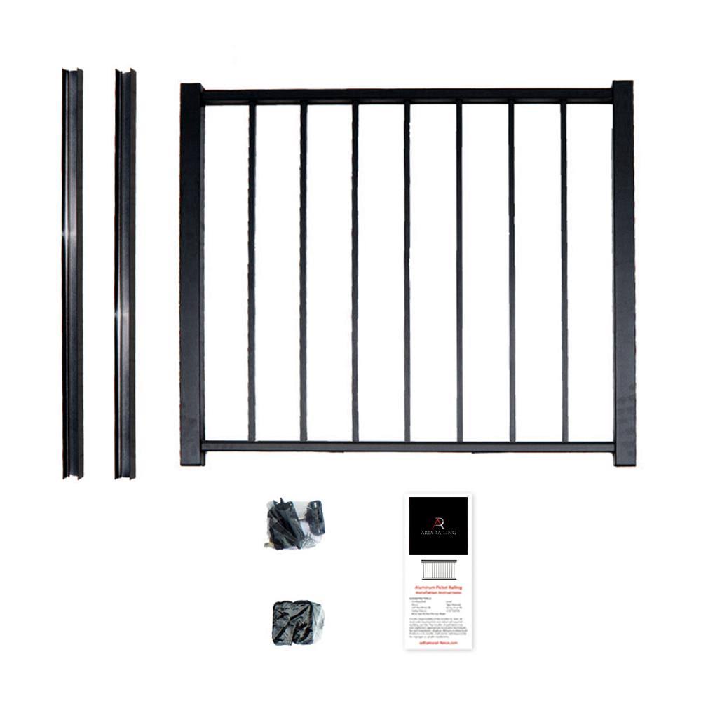 Black Powder Coated Aluminum Preassembled Deck Gate Kit R69955