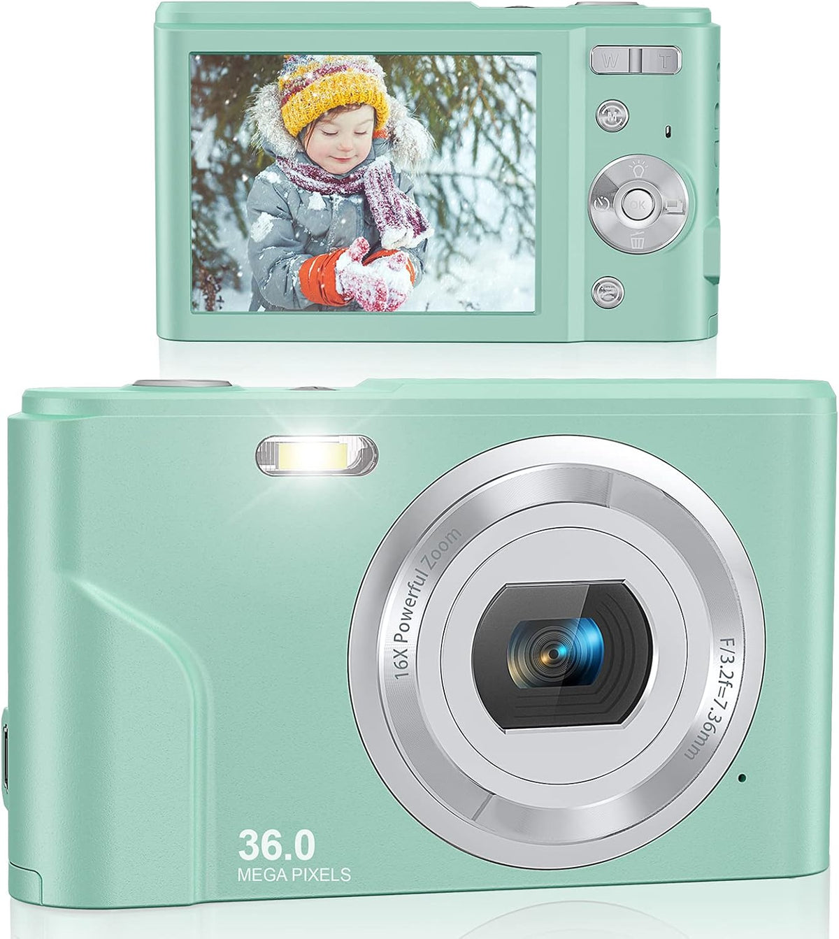 Green FHD 1080P 36.0 Mega Pixels Compact Digital Camera, Pack of 2 A79608