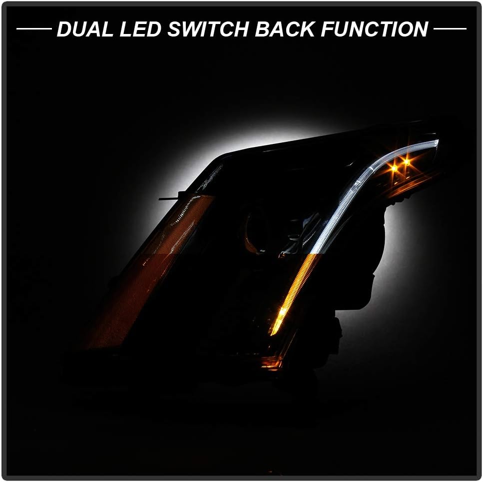 Black Housing Projector Headlights with LED Tube B756055
