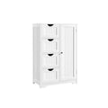 White 4 Drawers Bathroom Storage Cabinet with 2 Shelves W650855