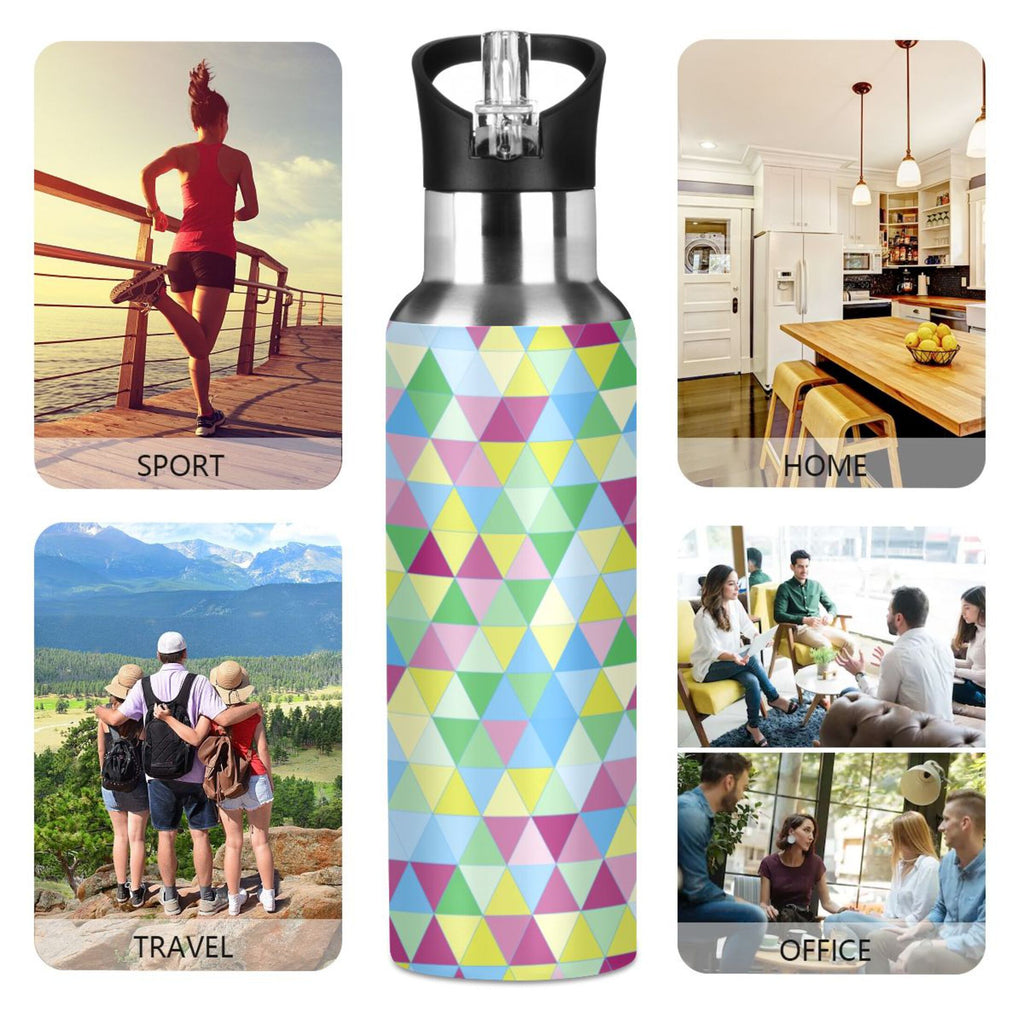 20 oz Insulated Stainless Steel Water Bottle with Straw Lid G48811