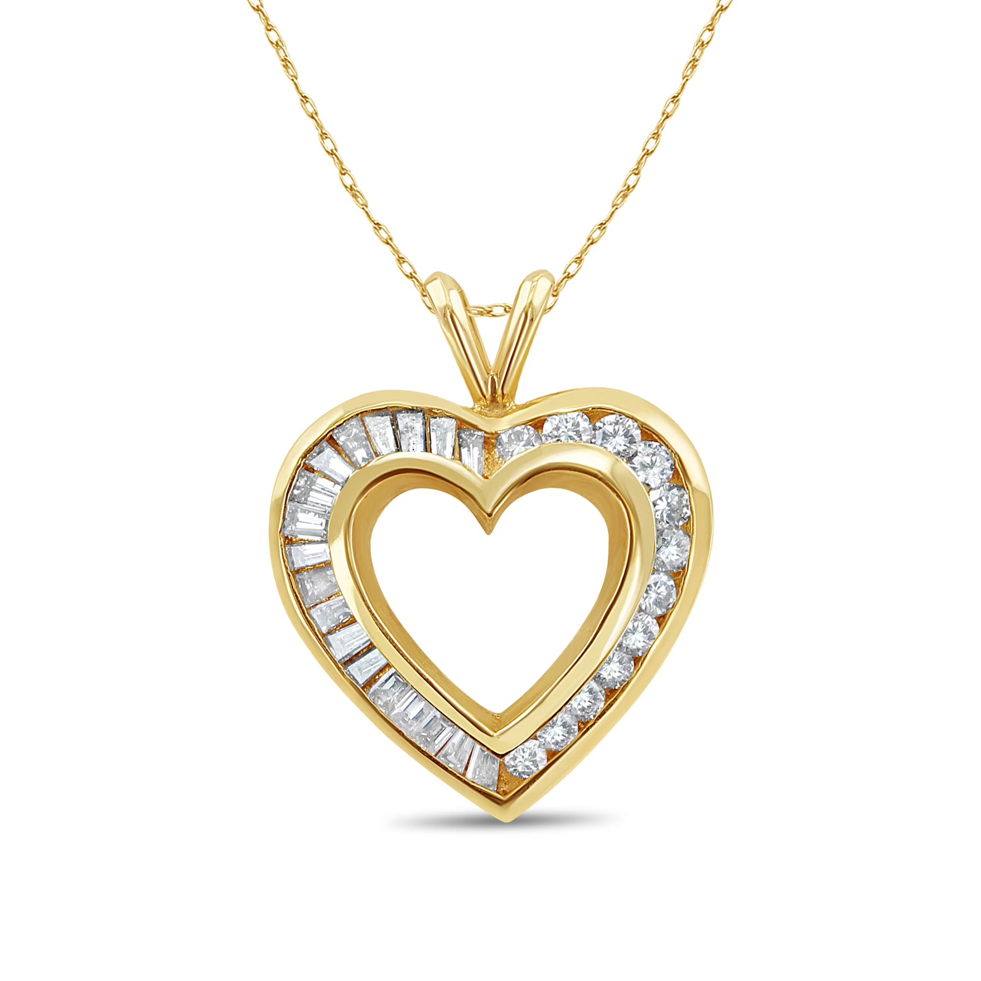 14k Yellow Gold Heart Shaped Necklace K3633