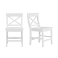 White Wood Dining Chair with Cross Back (Set of 2) I915722