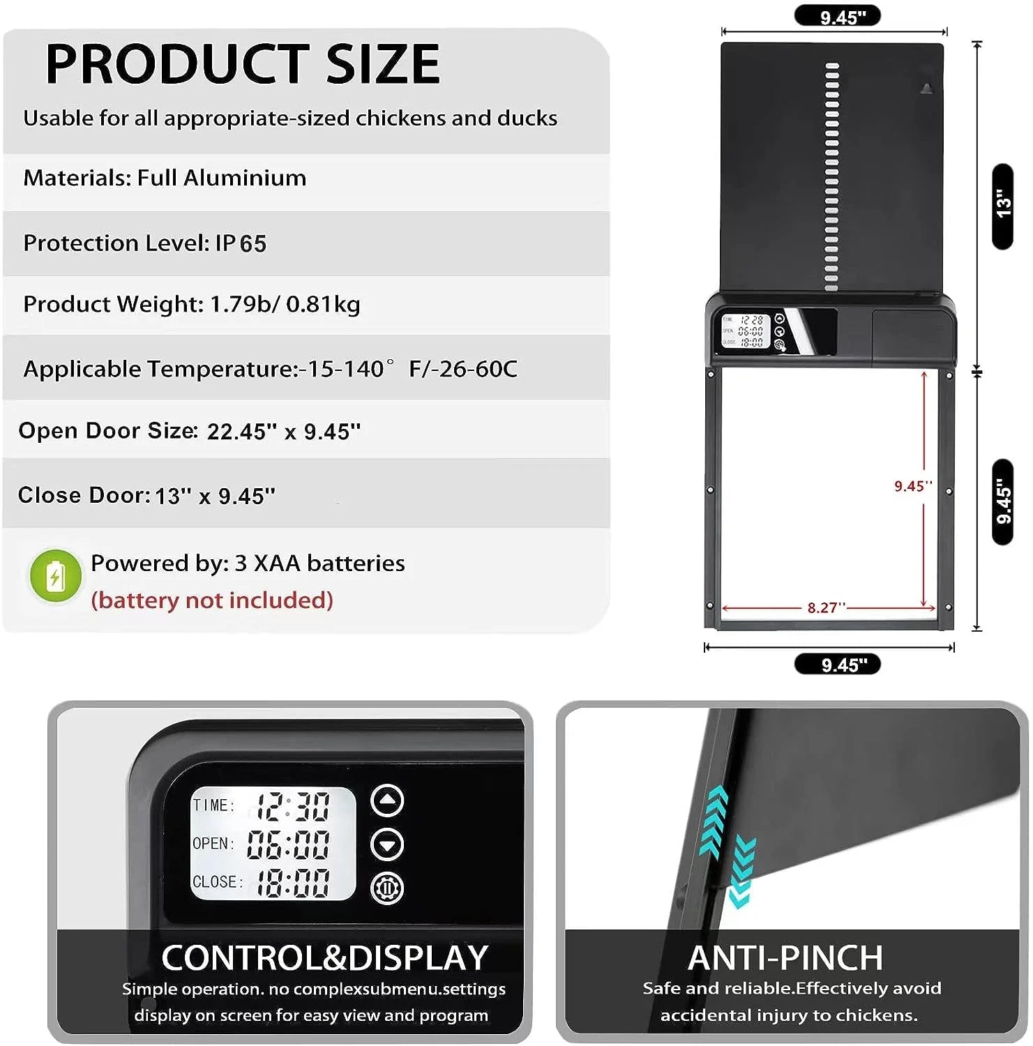 Automatic Chicken Coop Door with Timer R4730