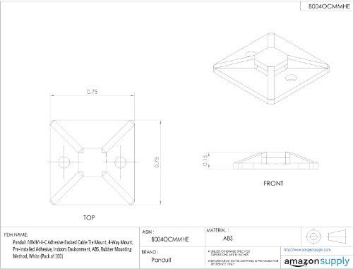 White ABS Plastic Cable Tie Mounts P166